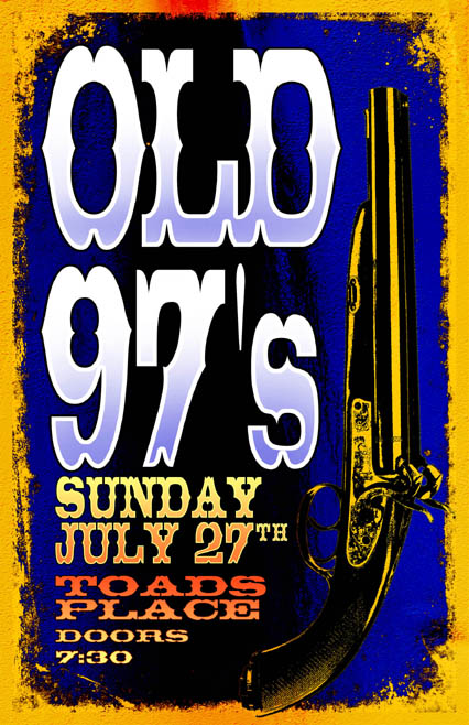Rob Sheley - Posters - Old 97's at Toad's Place Poster Rob Sheley - Posters - Old 97's at Toad's Place Poster